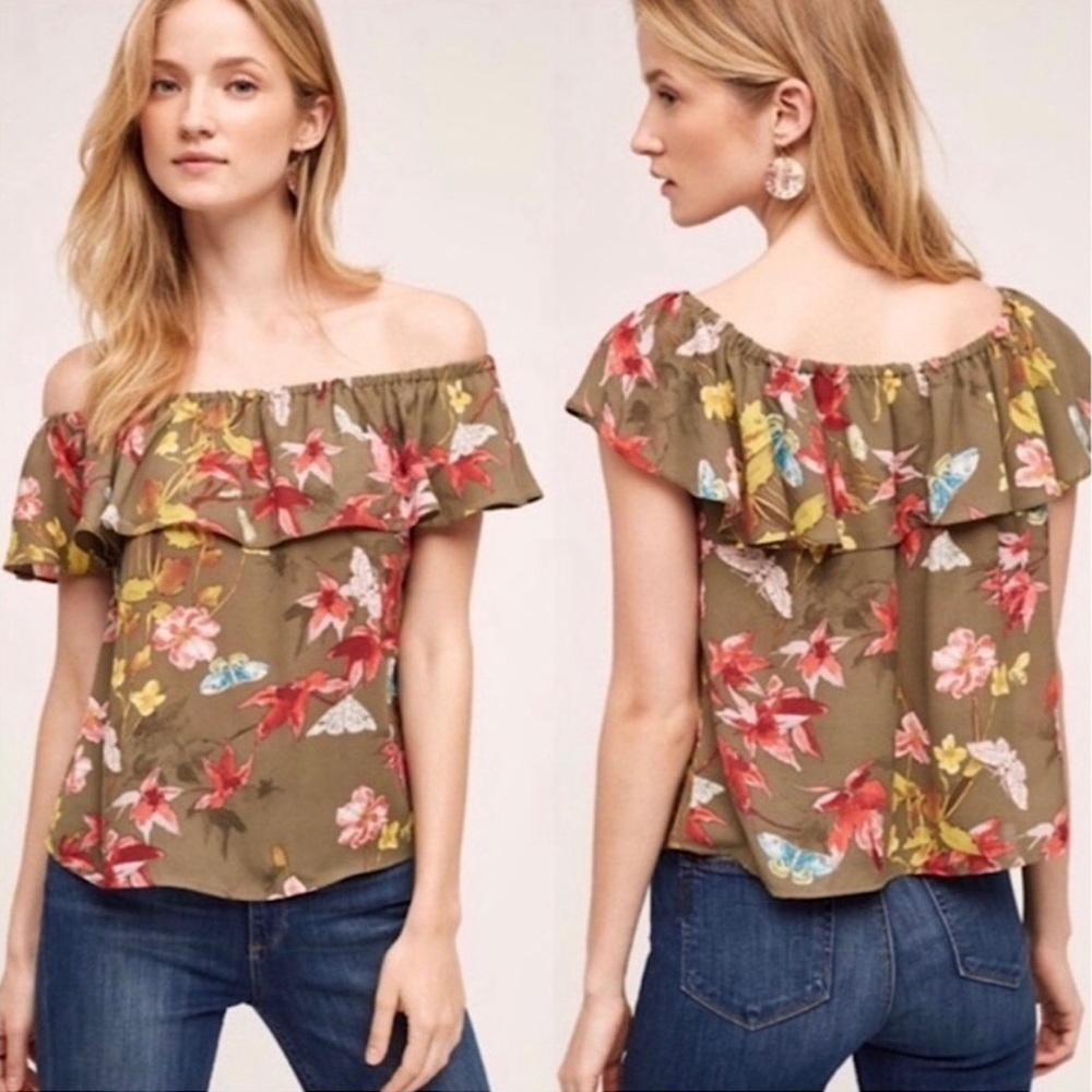 Anthropologie Maeve Vallita Off The Shoulder Blouse - Picture 2 of 7